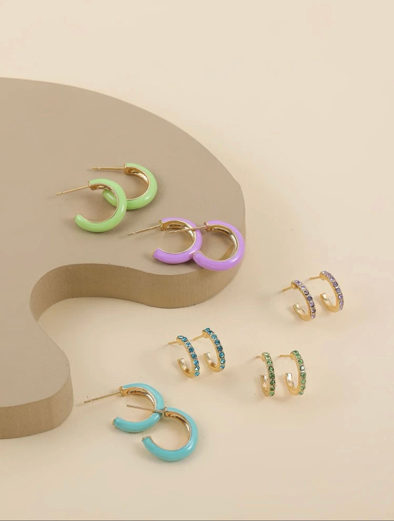 Enamel Hoop Earrings